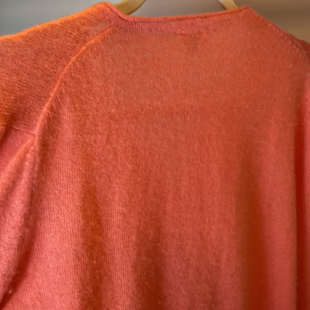 Fossil Angora Wool Cardigan Sweater Womens large Coral Pink - Picture 7 of 7